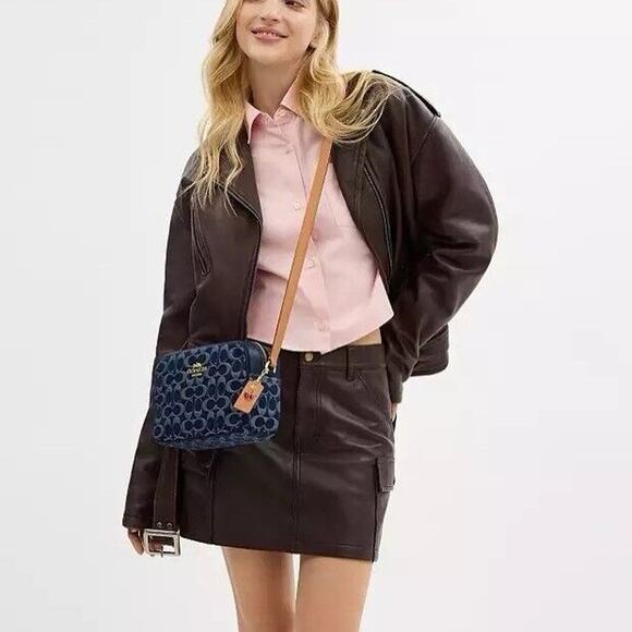 NEW Coach Women’s CAA74 Jamie Camera Bag In Signature Denim - Picture 7 of 10